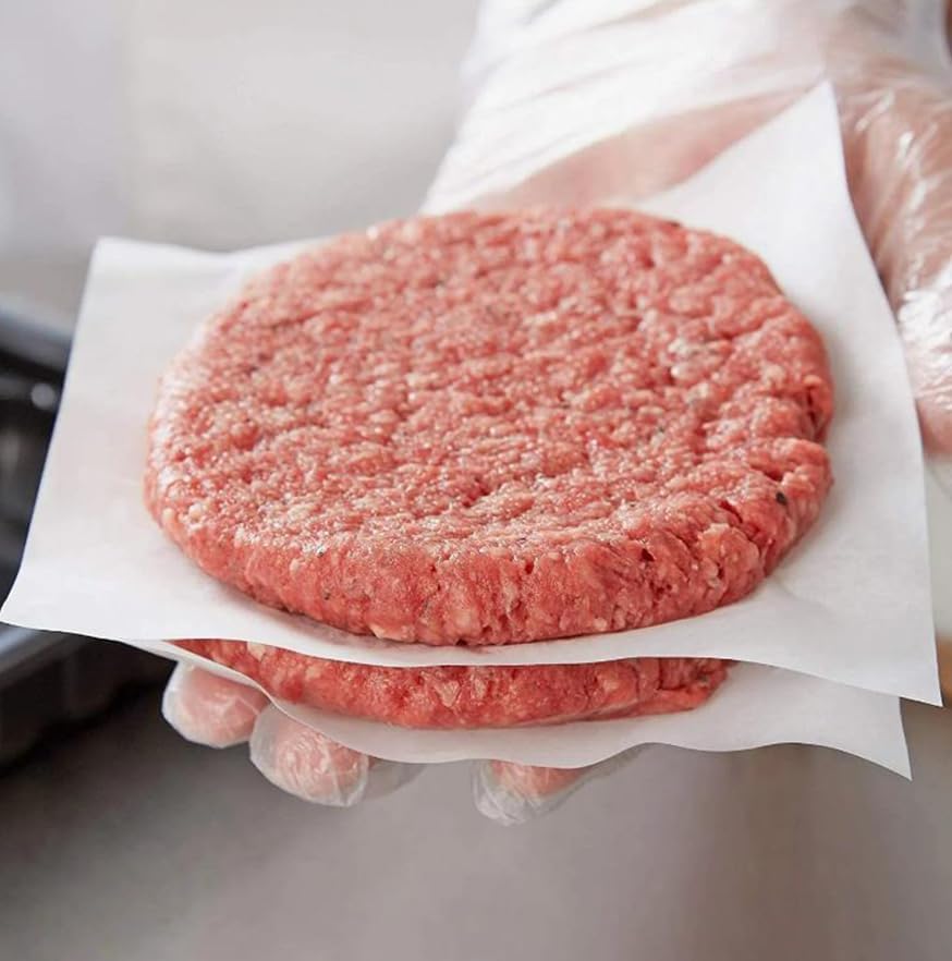 1000 Blätter 15x15 cm Burgerpapier Weiss, Burger Patty Papier für Burgerpresse, Hamburger Papier Ant