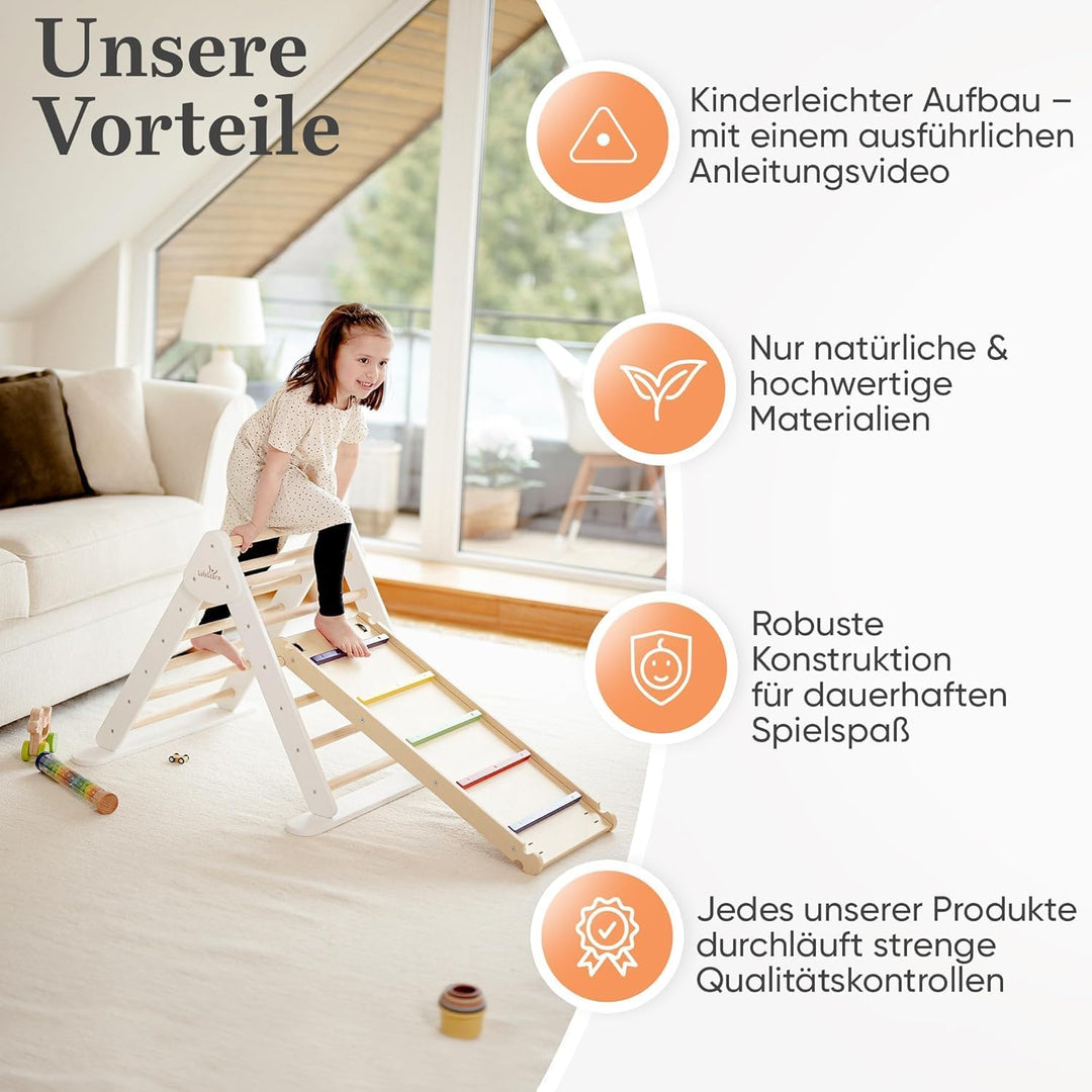 Lululearn® Kletterdreieck [Ultra-SICHER] - Ideal als Klettergerüst Indoor & Outdoor Spielzeug - Klet