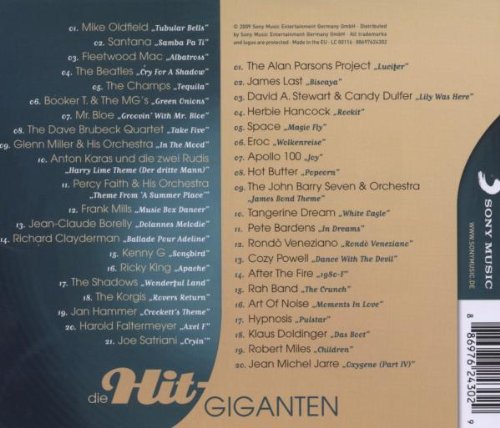 Die Hit Giganten-Instrumental Hits, Audio-CD
