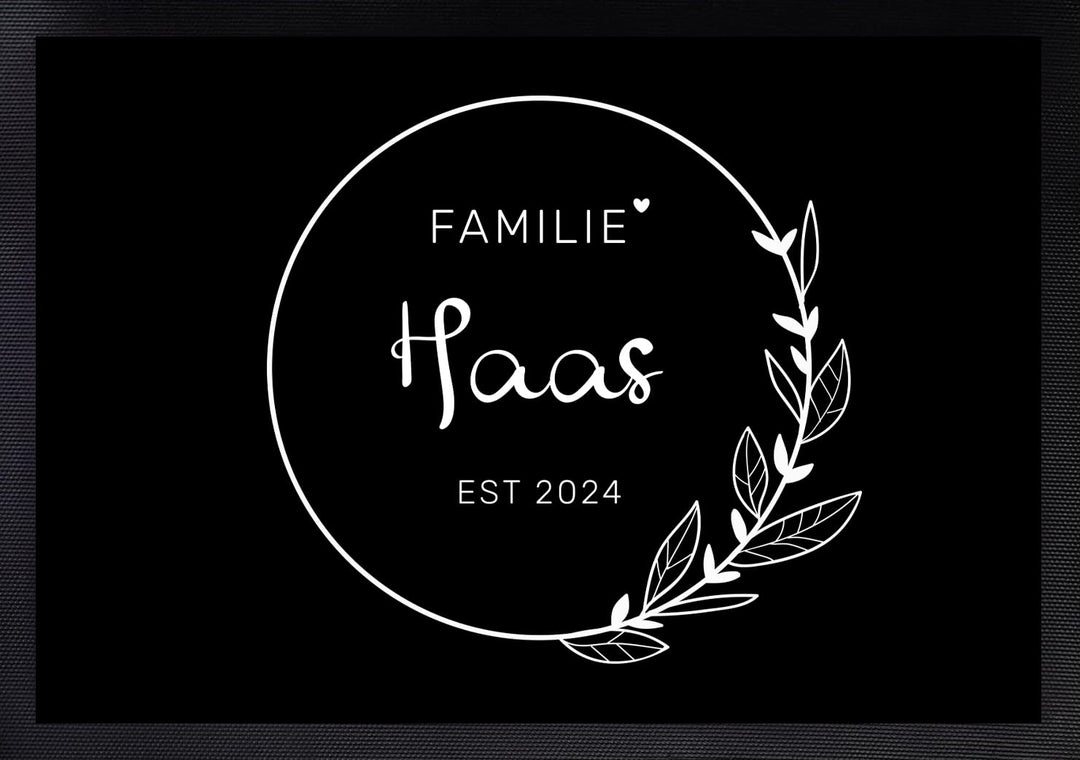 Manilu Personalisierte Fussmatte 50x35cm | mit eigenen Namen | Geschenkidee für Paare & Familien | z