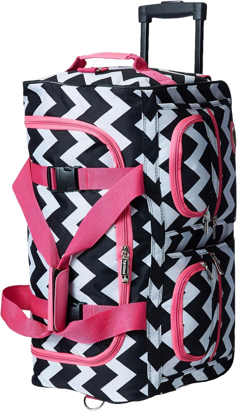 Rockland Reisetasche mit Rollen, Rosa Chevron, Einheitsgrösse, Reisetasche mit Rollen, 56 cm, Pinkch