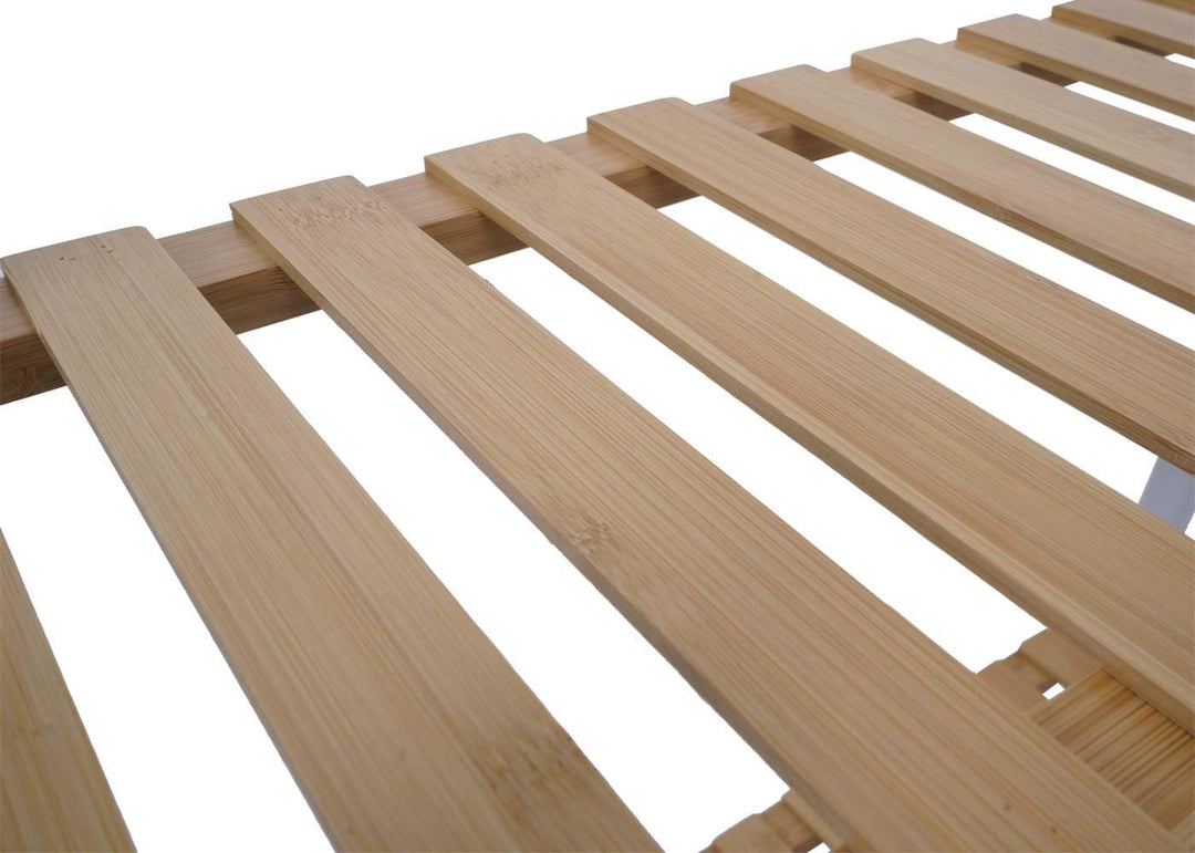 Mendler Bambus Pflanzenregal HWC-Q32, Blumentreppe Pflanzentreppe Badregal, Stange 2 Ablagen 130x70x