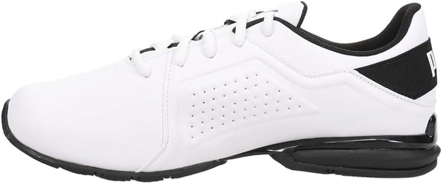 PUMA Herren Viz Runner Sneaker 44 EU Weiss Schwarz, 44 EU Weiss Schwarz