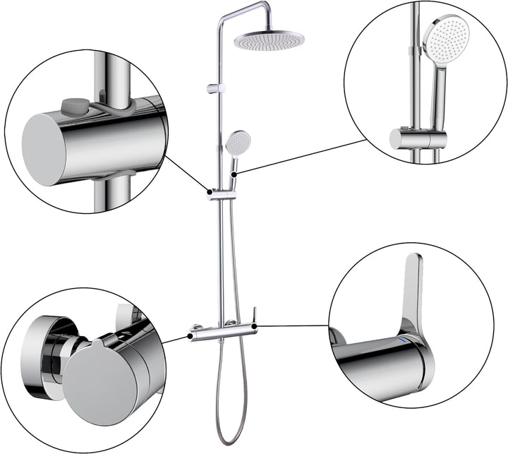 SENSEA - ESSENTIAL Duschsystem - Mechanischer Einhebelmischer - Standardanschluss 15/21 mm - Schwenk