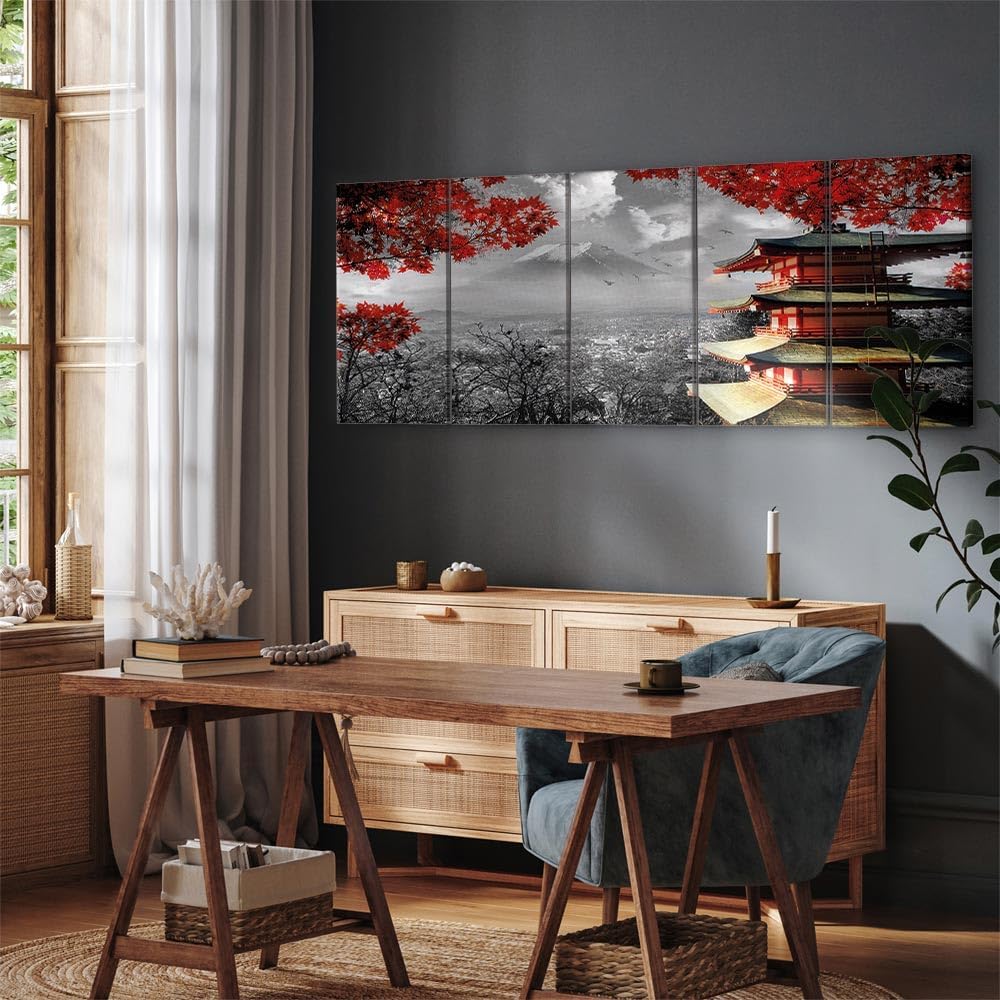 murando Akustikbild Japan Bilder Akustikschaum Hochleistungsschallabsorber Schallschutz Leinwand 5 t