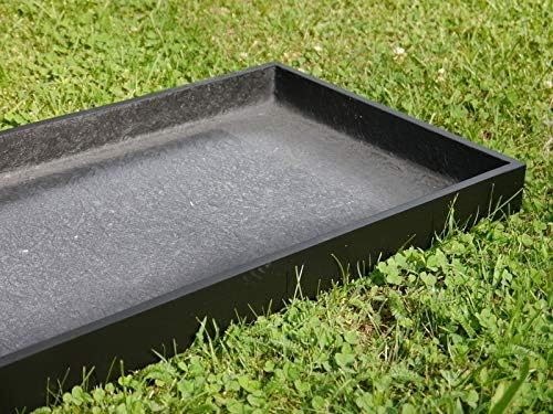 eastwest pflanzkübel Untersetzer Bassin aus Hochleistungs-Fiberglas in schwarz, rechteckig - Grösse