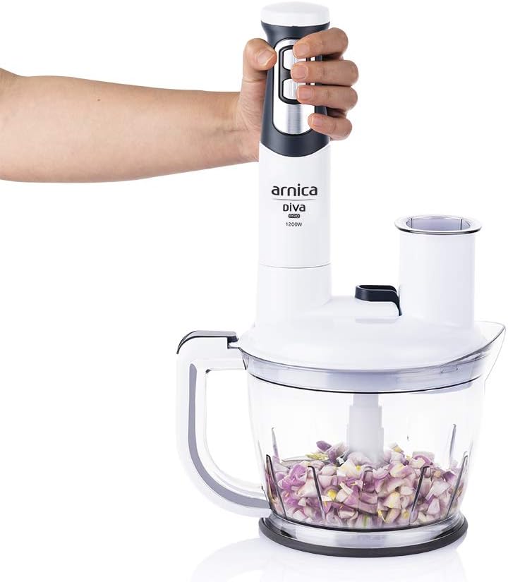 arnica Diva Pro Set Vielseitiges Stabmixer- Zerkleinern, Pürieren und Mixen in nur einem Gerät.