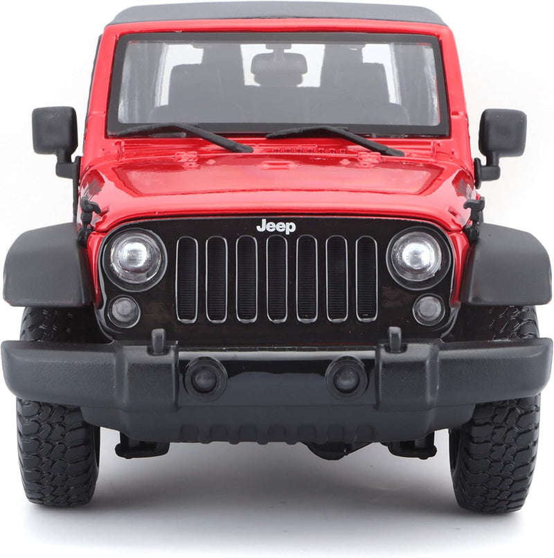 Maisto Jeep Wrangler 2014, Modellauto mit Federung, Massstab 1:18, Türen und Motorhaube beweglich, F