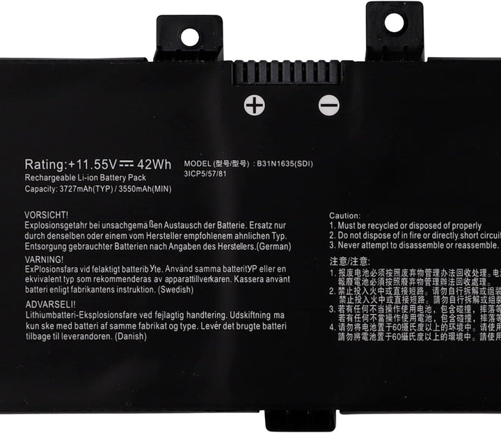 Swark Replacement Akku B31N1635 Kompatibel mit ASUS VivoBook A705U A705UA X705U X705UA X705UB X705UF