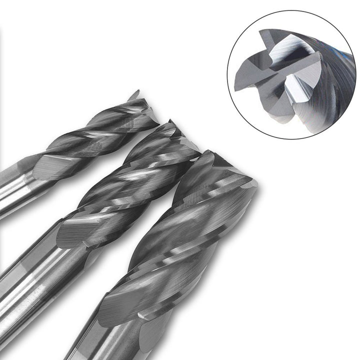 Afunta Bohraufsätze/Schaftfräser mit 4 Rillen, 2-12 mm (0,08-0,47 Zoll) Schnellarbeitsstahl, gerader