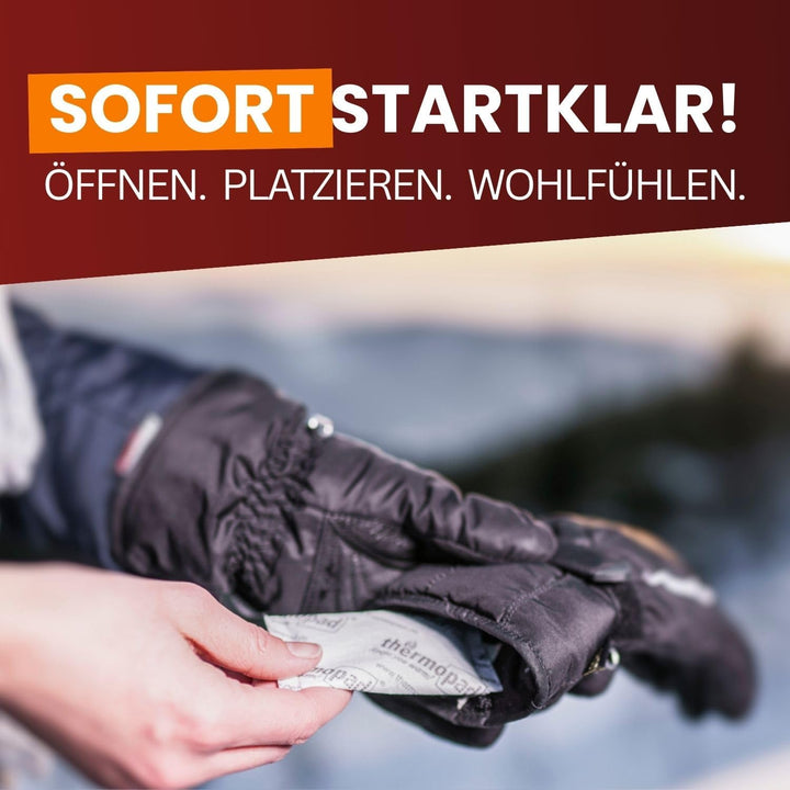 THERMOPAD Handwärmer – DAS ORIGINAL: 20 Paar Wärmepads für 12 Stunden Wärme I 50% weniger Plastik I