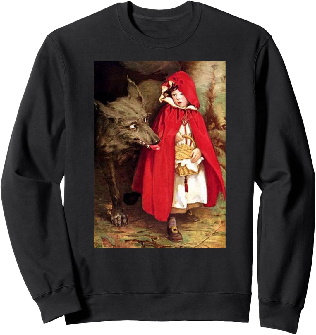 Vintage Märchen Bad Wolf und Rotkäppchen Sweatshirt