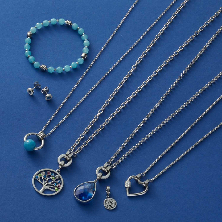 Leonardo Jewels Clip&amp;Mix Paola Halskette aus Edelstahl, klassische silberfarbene Erbskette, mittelll