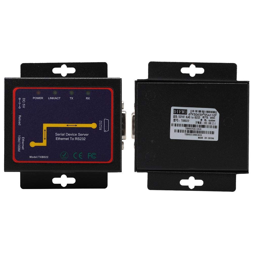 Tangxi Einfacher serieller RJ45-zu-RS232-Server, 1 Port RS-232/485/422-Seriell-zu-/IP-Ethernet-Konve