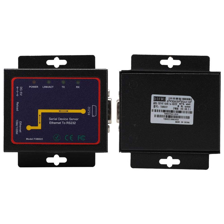 Tangxi Einfacher serieller RJ45-zu-RS232-Server, 1 Port RS-232/485/422-Seriell-zu-/IP-Ethernet-Konve