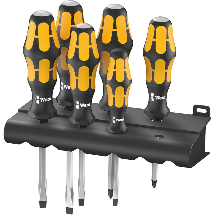 Wera Schraubendrehersatz 932/918/6 Kraftform Plus: Der Schraubmeissel + Rack, 6-teilig, 05018287001,