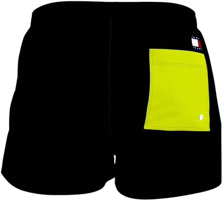 Tommy Hilfiger Badeshorts Gummibund mit Tunnelzug Logo-Print schwarz S Citrus Lime, S Citrus Lime