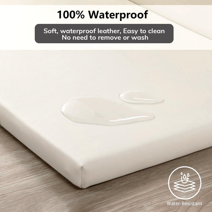 Spielmatte Baby Faltbar, Beidseitige PU-Oberfläche 100% Wasserdichtes, 127 x 127 cm, 3 CM Dick, Hoch