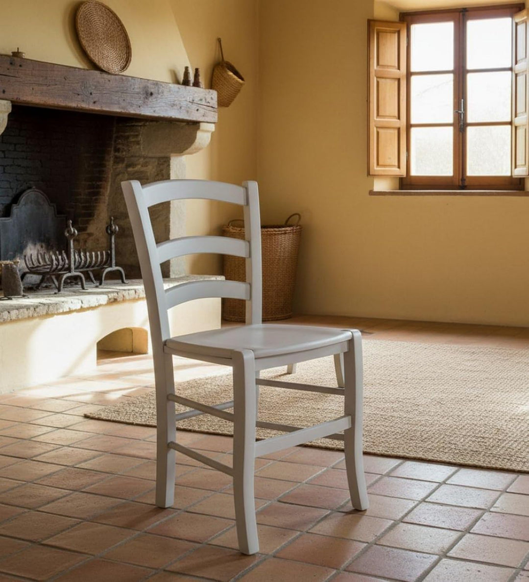 Dmora - Klassischer Holzstuhl, für Esszimmer, Küche oder Wohnzimmer, Made in Italy, cm 46x42h87, Sit