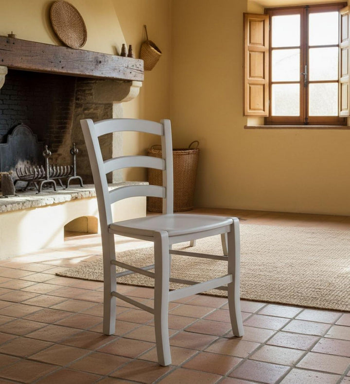 Dmora - Klassischer Holzstuhl, für Esszimmer, Küche oder Wohnzimmer, Made in Italy, cm 46x42h87, Sit