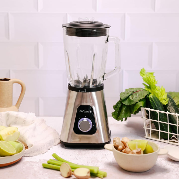 My Wave - Standmixer - Für Feste und Flüssige Nahrungsmittel - 1.300W - Fassungsvermögen 1,5 L und 2