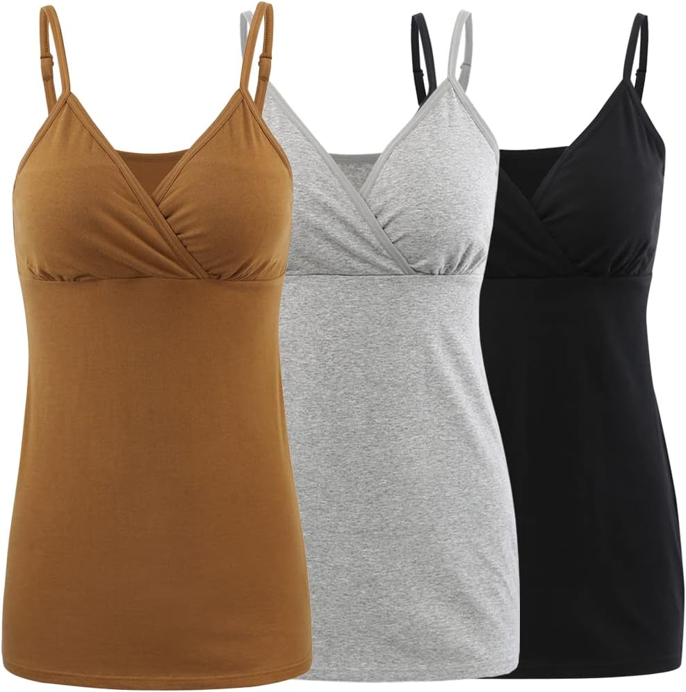COLOMI Still-Tanktops für Mutterschaft Unterhemden für Schwangere BH zum Stillen Basic Camisole, Bla