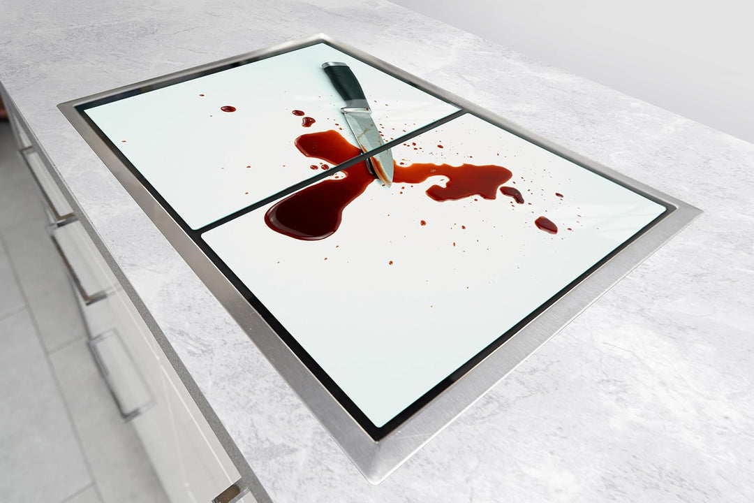TMK ArtDeko Herdabdeckplatte 2 Teilig 40x52 + 45x52 cm - Spritzschutz Herdabdeckung – Herdschutz aus