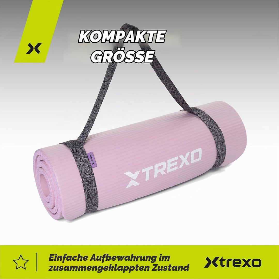 TREXO NBR Übungsmatte in Hellrosa 183 x 61 cm Material von aussergewöhnlicher Haltbarkeit und Flexib