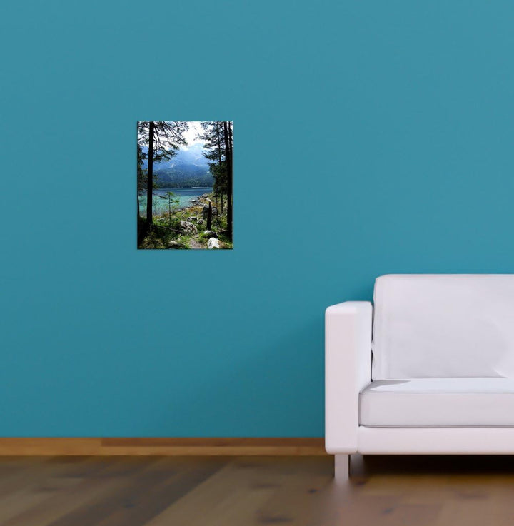 Bilderdepot24 Bild auf Leinwand | Eibsee mit Zugspitze - Deutschland in 50x60 cm als Wandbild | Wand