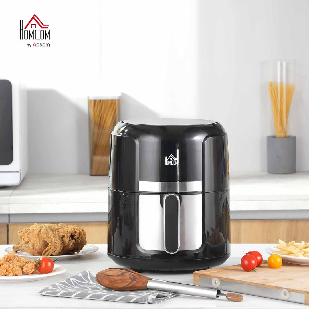 HOMCOM Heissluftfritteuse 4L Airfryer 1300W mit 12 Programmen, 60 Min Timer, antihaftbeschichtetem K