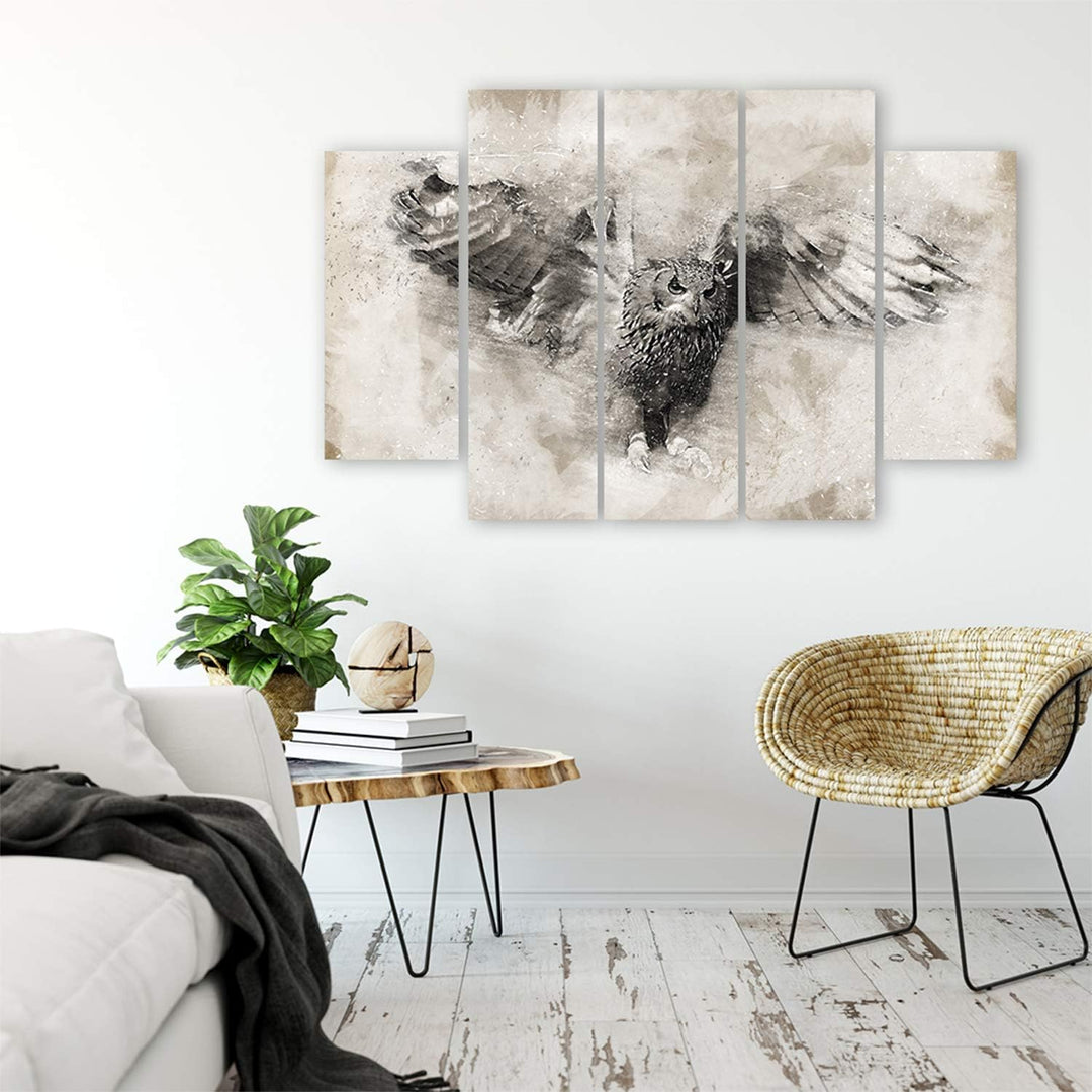 Feeby. Leinwandbild - 5 Teile - Bilder Wand Bild Wandbilder Kunstdruck XXL, 5-Teilig, Typ B, 100x70