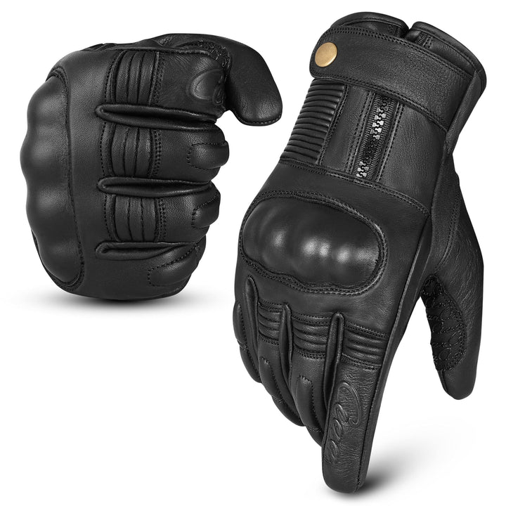 aaasportx Motorrad Handschuhe Herr Leder Touchscreen Funktion - Protektoren Motorradhandschuhe Herre