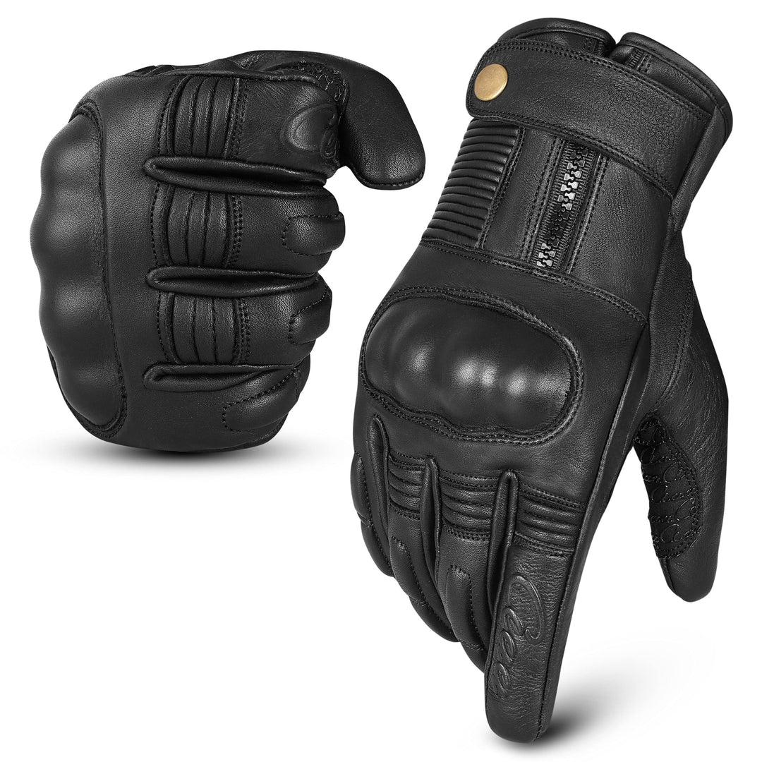 aaasportx Motorrad Handschuhe Herr Leder Touchscreen Funktion - Protektoren Motorradhandschuhe Herre