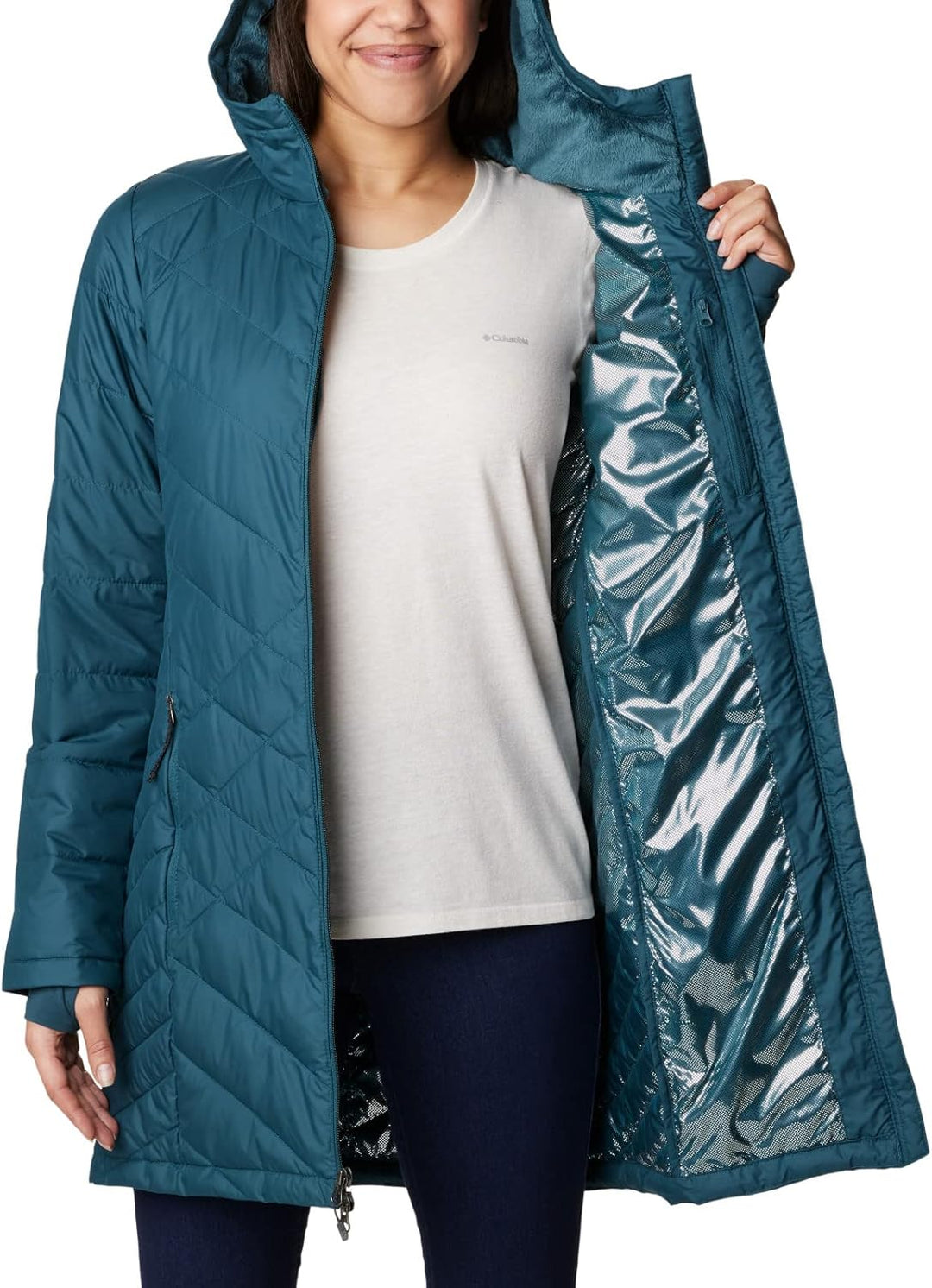 Columbia Damen First Generation Heavenly Long Hooded Jacket Heavenly Long Hooded Jacket (1er Pack) S
