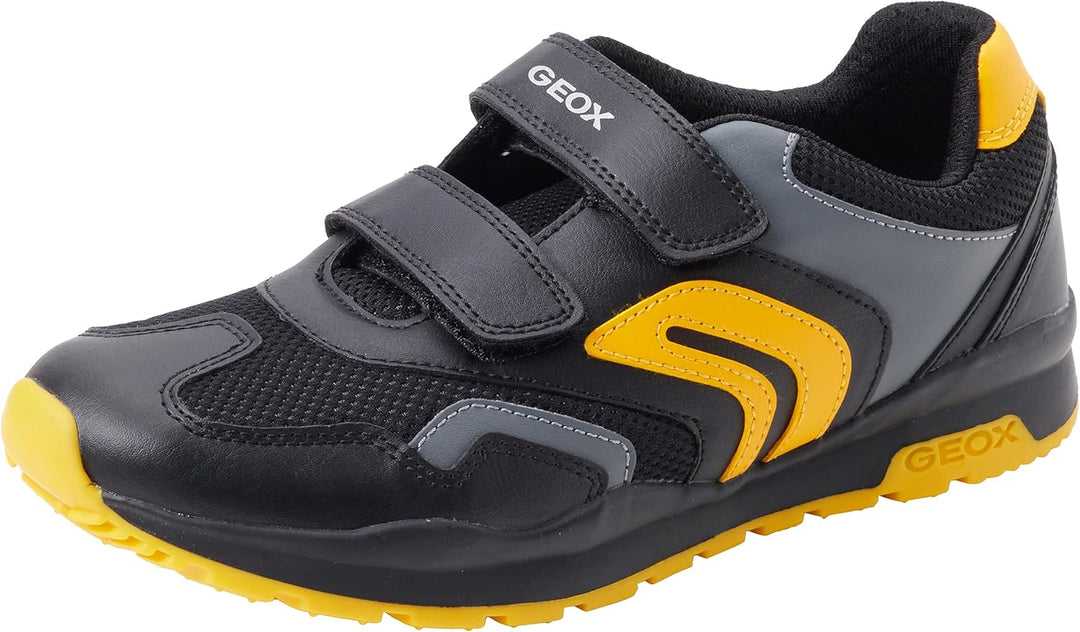 Geox Herren J Pavel A Sneaker 31 EU Black Yellow, 31 EU Black Yellow