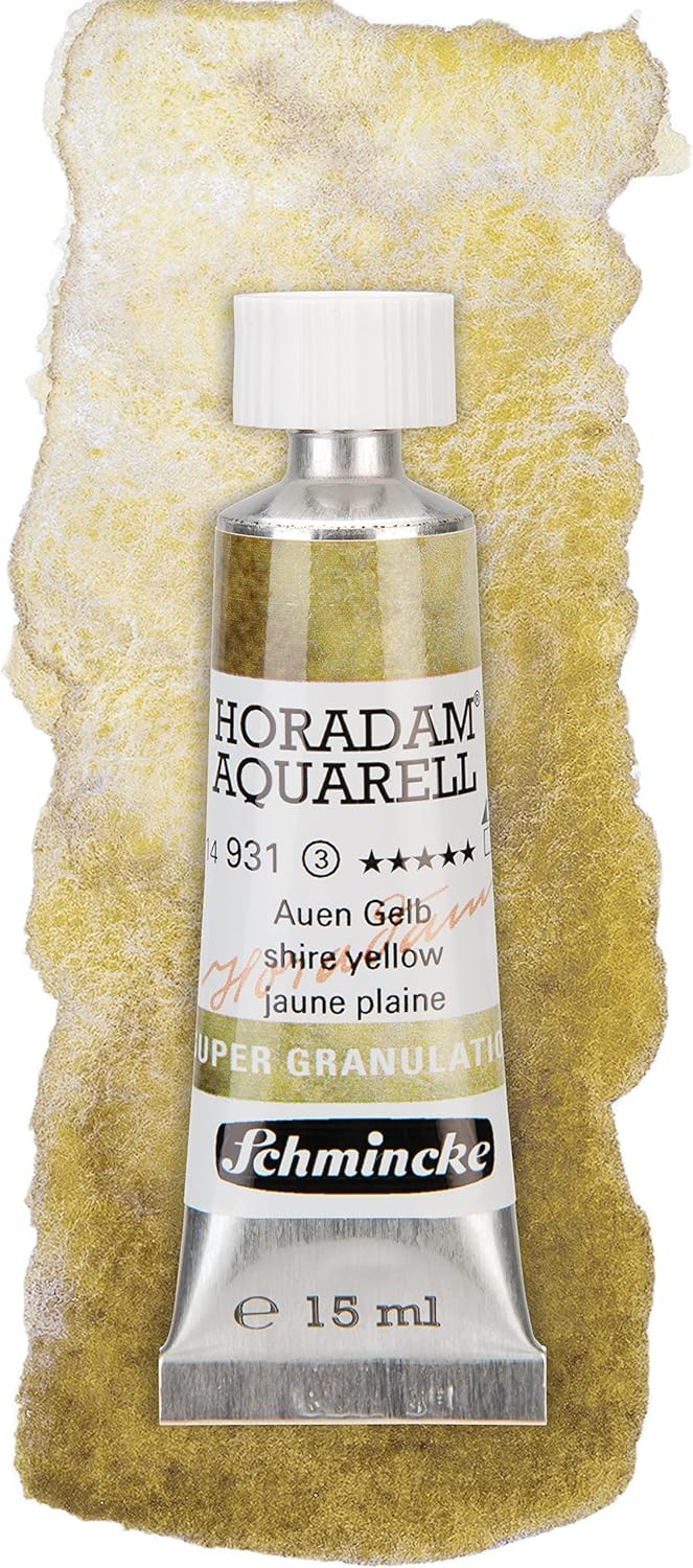 Schmincke – HORADAM® AQUARELL, Super Granulation Set Auen, 5 x 15 ml-Tuben, 74 867 097, Holzkasten,