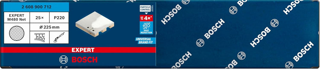 Bosch Accessories 25x Expert M480 Schleifnetz (für Hartholz, Farbe auf Holz, Ø 225 mm, Körnung 220,