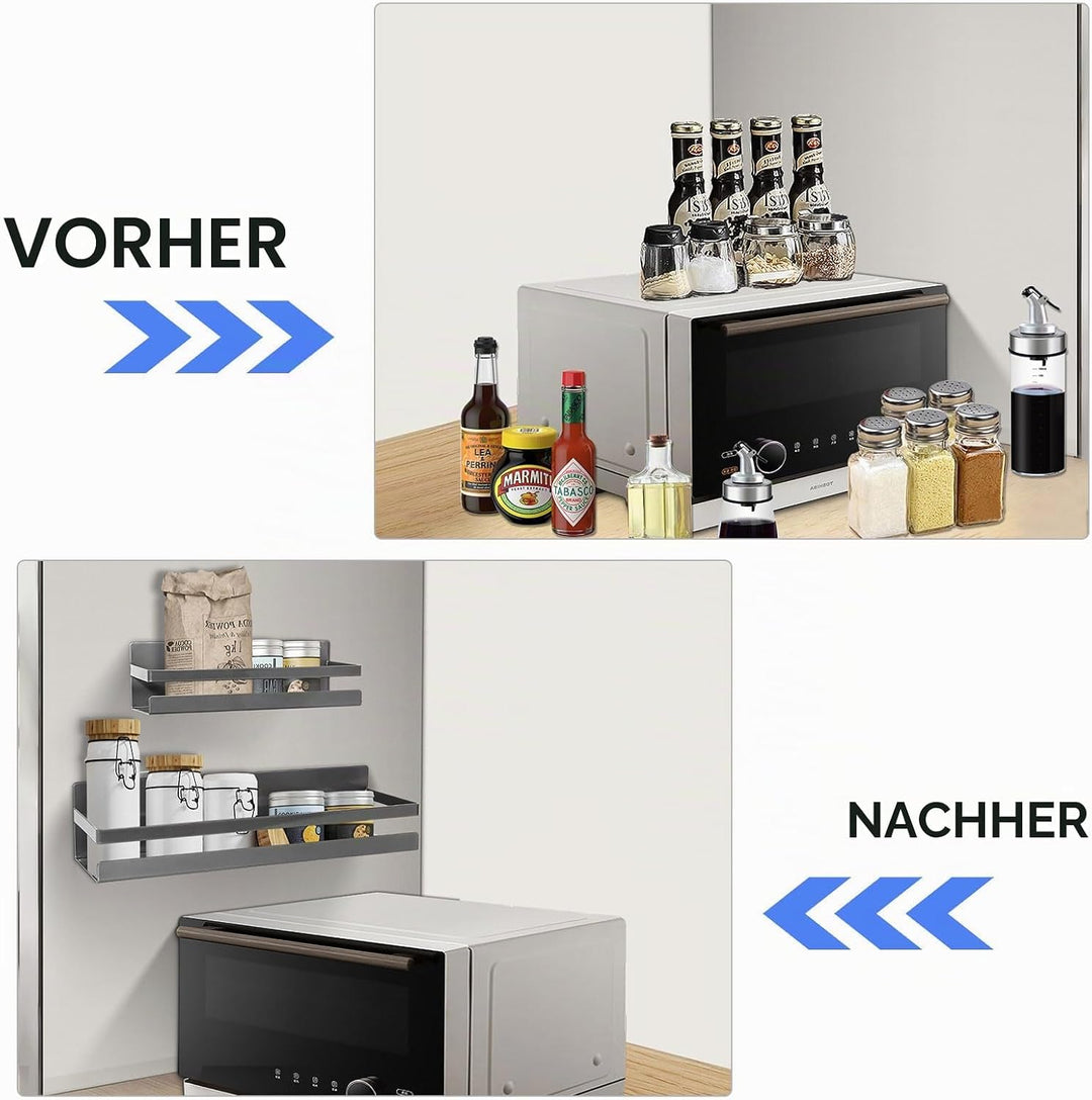 Uten Gewürzregal Kühlschrank Regal magnetisch, Gewürzhalter hängend ohne bohren Wandregal Gewürz Org
