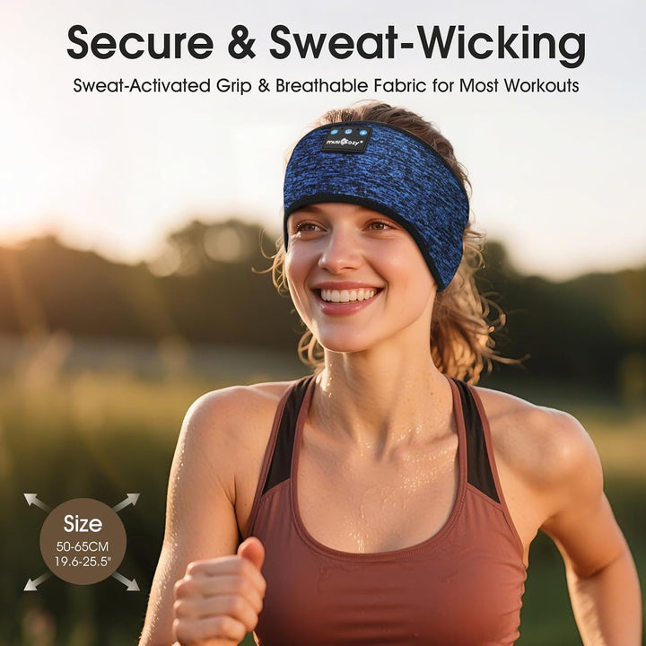 MUSICOZY Schlafkopfhörer Bluetooth, Schlaf Kopfhörer Stirnband Schlaf-Ohrhörer Headband Kabellos Spo