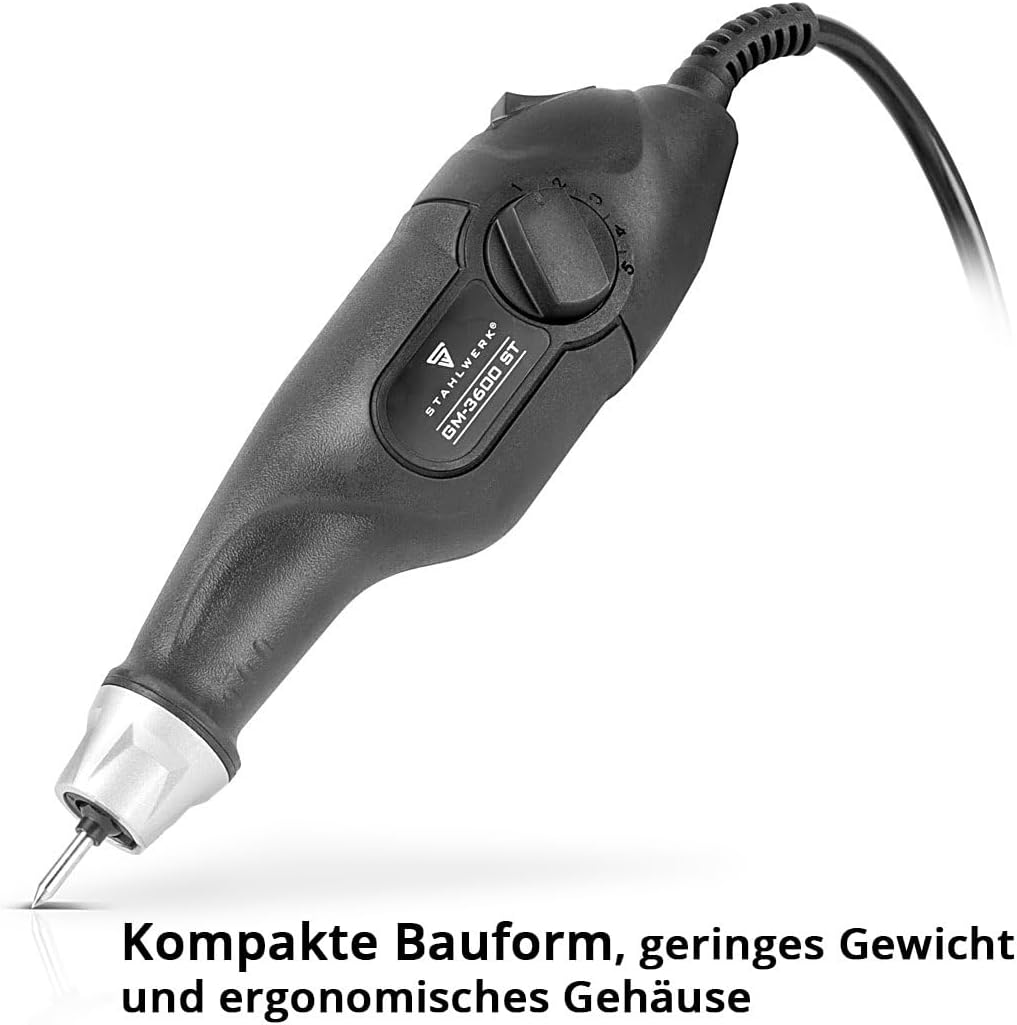 STAHLWERK Gravurmaschine GM-3600 ST mit 24 W elektrischer Gravierer | Gravurstift | Graviergerät | G