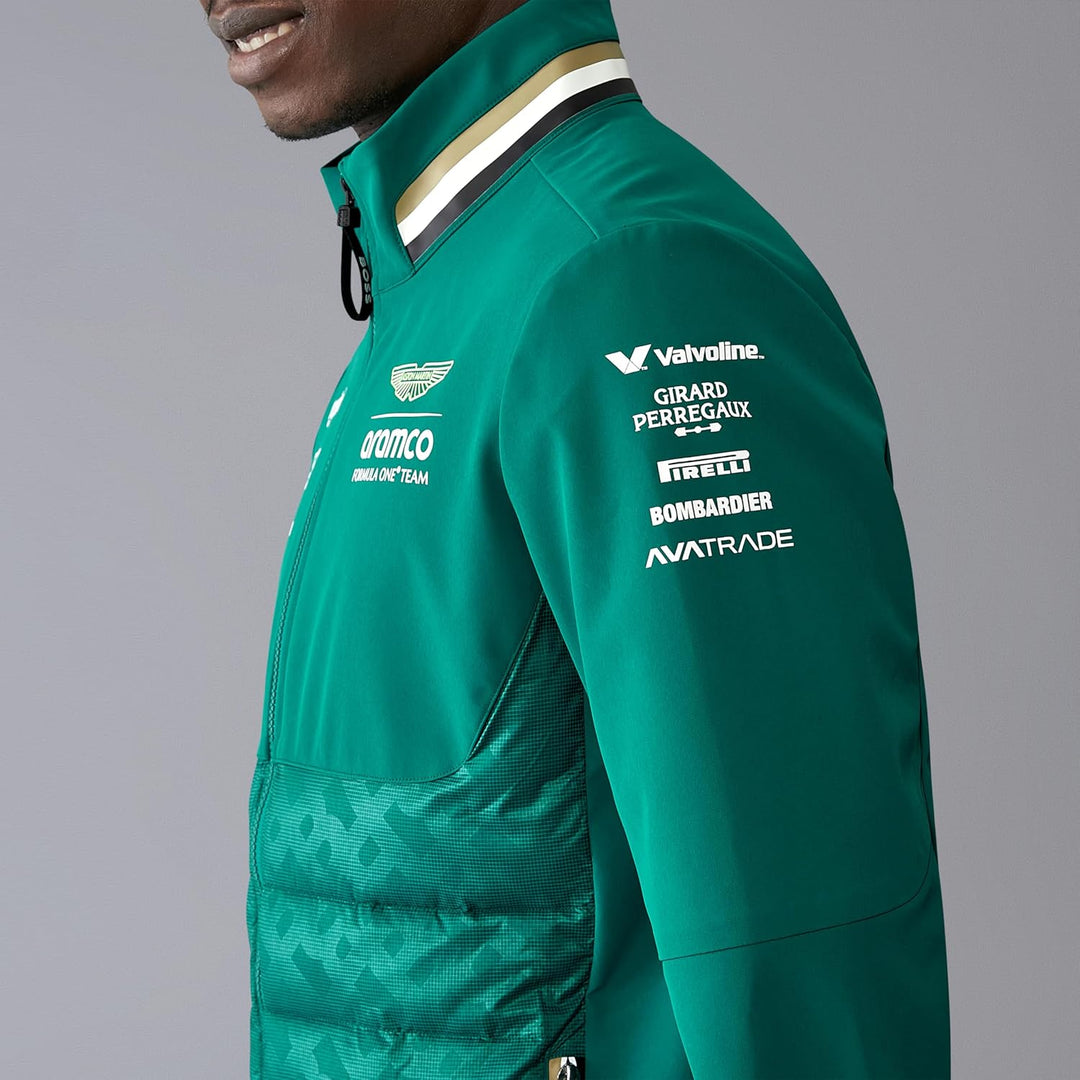 Aston Martin F1 Herren 2024 Hybrid Team Jacke mit Thermore Polsterung - Grün M Grün, M Grün