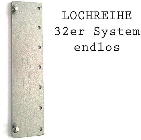 Tuneon Bohrlehre Lochreihen Bohrschablone 32 mm für Regalböden & Dübelbohrungen Stahl