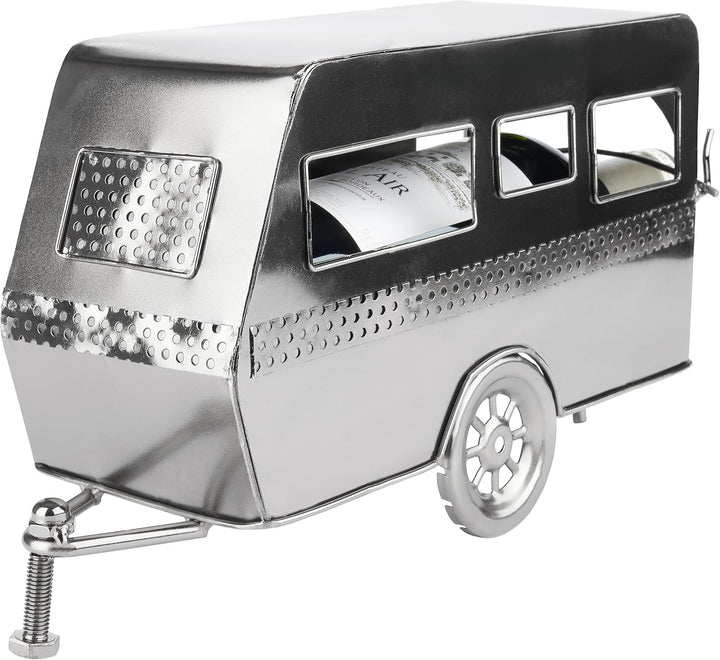 BRUBAKER Weinflaschenhalter Wohnwagen - Metall Flaschenhalter Camping - Wein Geschenk für Camper - F