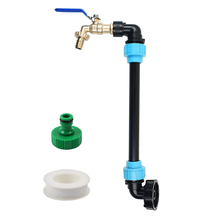 STEEIRO IBC Schwanenhals 3/4" Auslaufhahn,IBC Adapter Tank Ventil Auslaufhahn Wasserhahn für Regenwa