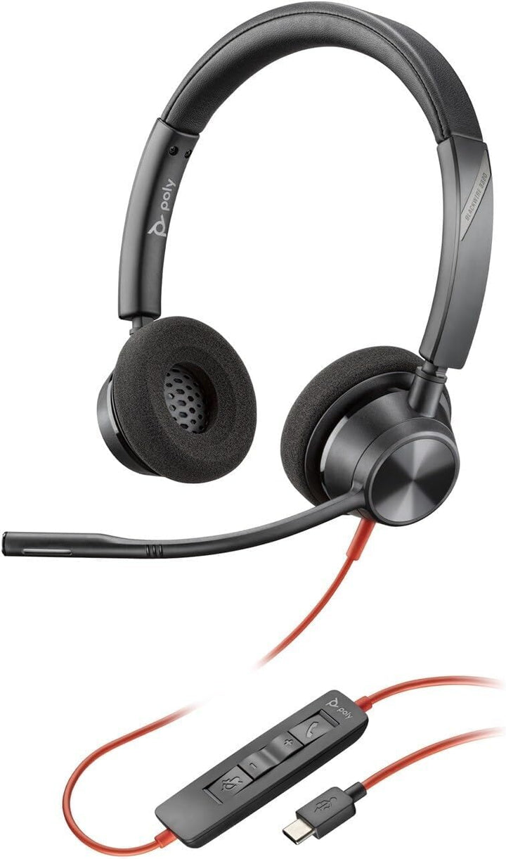 Plantronics – Blackwire 3320 USB-A (Poly) – kabelgebundenes Zwei-Ohr Headset (Stereo) mit Mikrofonar