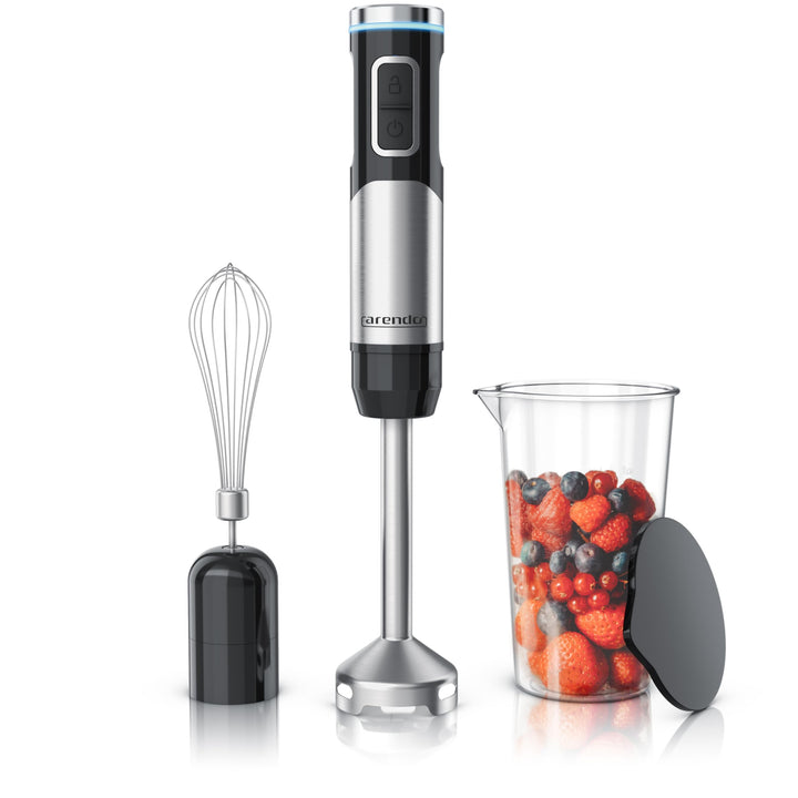 Arendo - Stabmixer kabellos - 200 Watt – mit Akku - Edelstahl Handmixer – Pürierstab – Schneebesen –