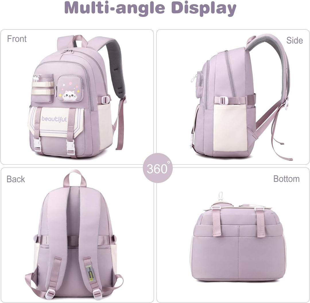 FANDARE Niedlich Kinderrucksack Schulranzen Mädchen Junge Schulrucksack Büchertaschen für Grund-, Mi