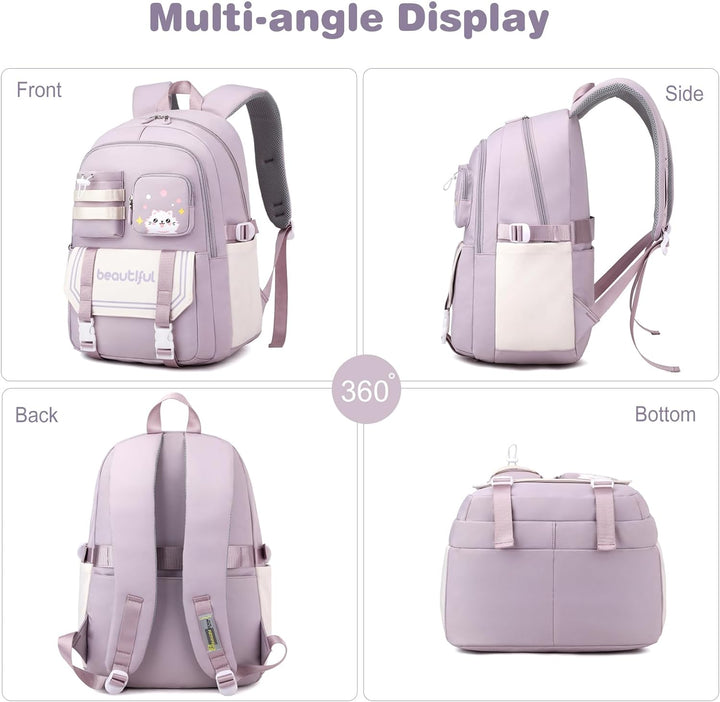 FANDARE Niedlich Kinderrucksack Schulranzen Mädchen Junge Schulrucksack Büchertaschen für Grund-, Mi