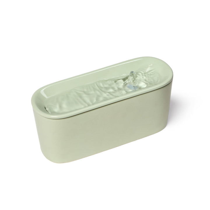 Cat Mate Keramik-Wasserbrunnen mit USB-Anschluss, 800 ml, Salbeigrün, salbeigrün