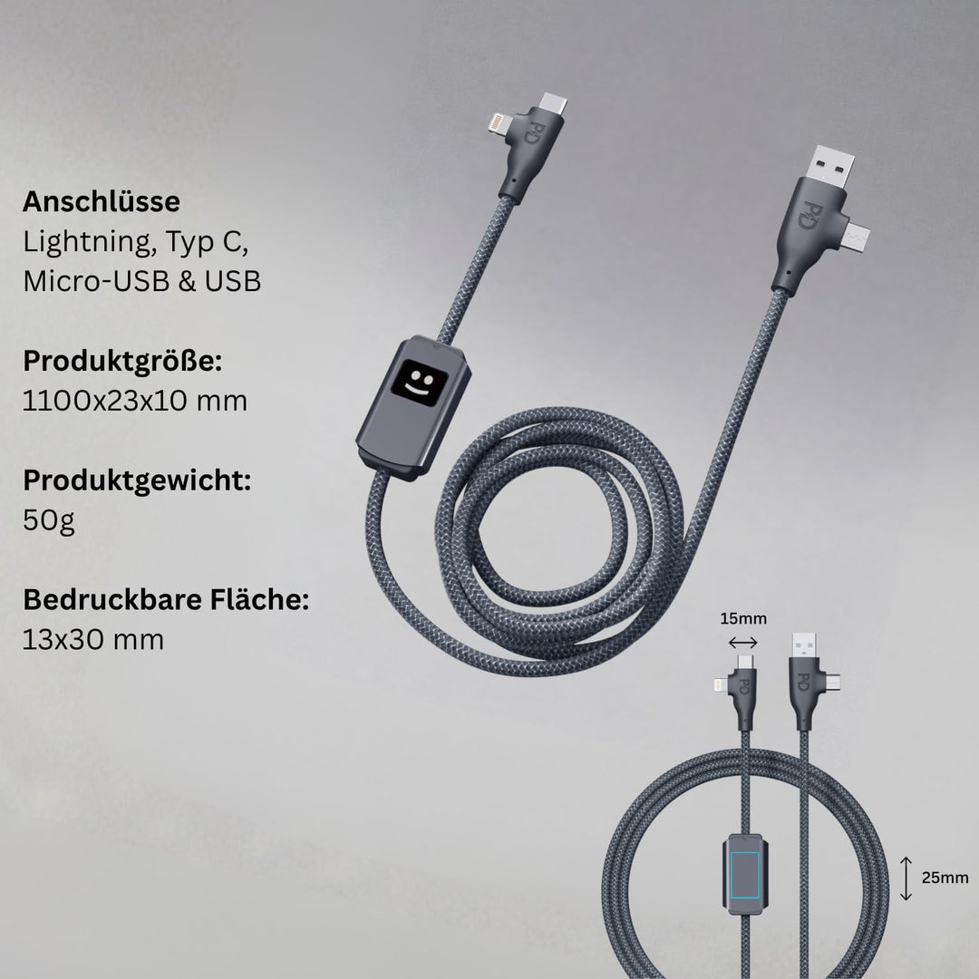 Xoopar Mehrfach-USB-Kabel 3-in-1 Schnellladegerät 100W Kompatibel Mit Allen Smartphones, Universelle